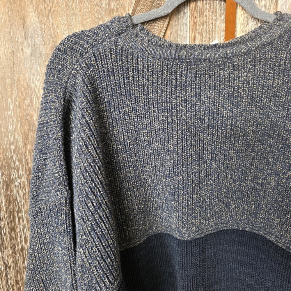 North Bay Outfitters Sweater Adult Size Blue Cable Knit Pull Over Vintage - Picture 4 of 7